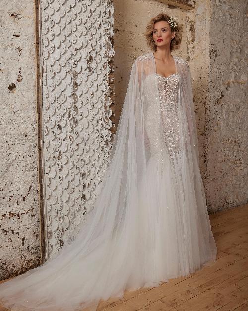 123240 vintage lace mermaid wedding dress with cape1